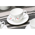 Haonai 300-400ml coffee cup and saucer with customized printing